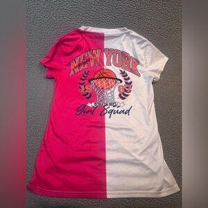 Varsity New York Short Sleeve T Shirt Womens Size 1X White And Pink